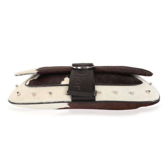 Christian Dior Cream & Brown Pony Hair Hardcore Shoulder Bag - Picture 4 of 8